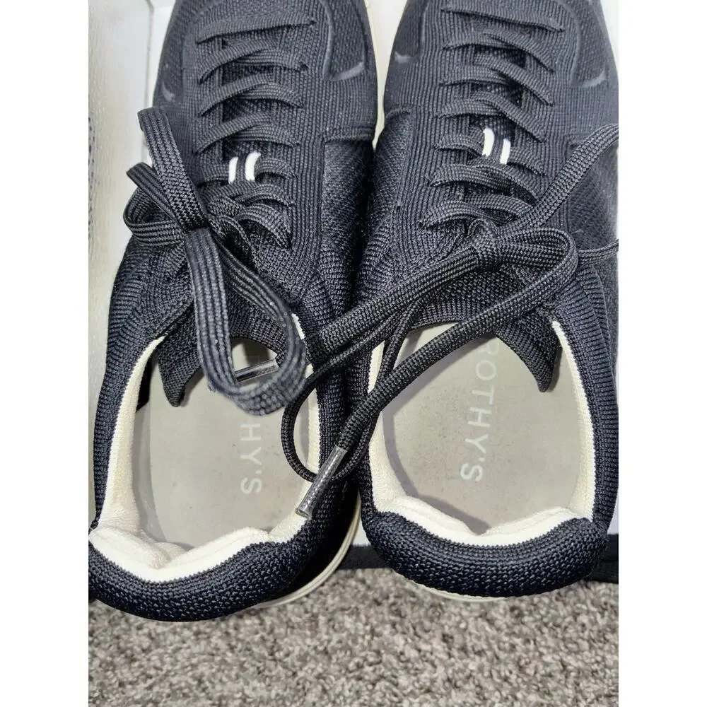 Rothy's RS01 Mens 12 Black Knit Lace Up Sneaker Sustainable Washable Shoe Breath